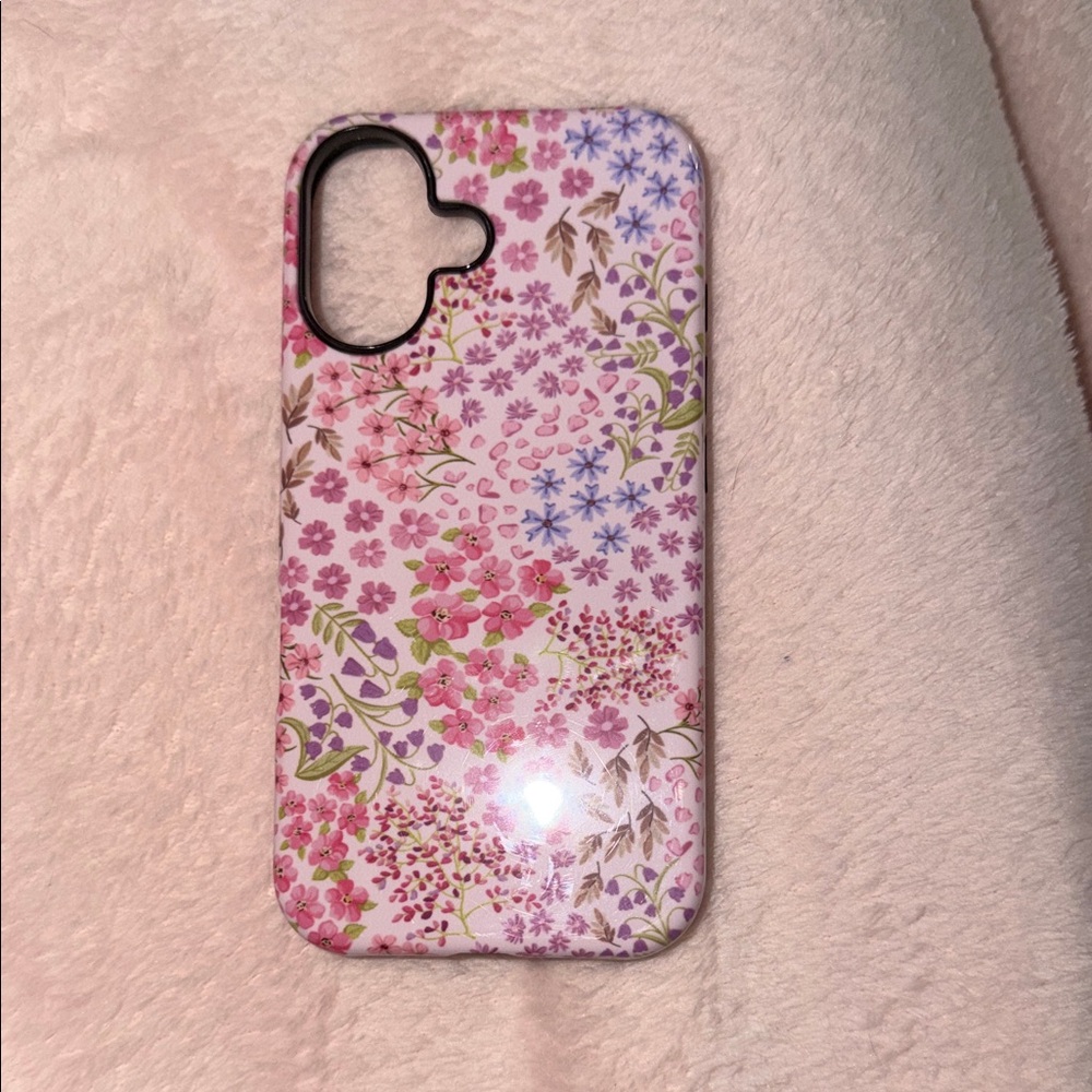 Floral Pattern Phone Case - Pink and Purple